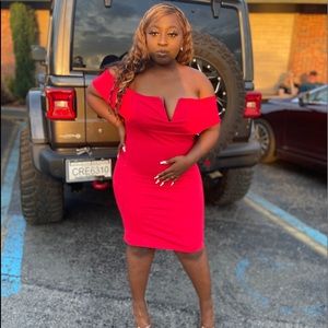 FashionNova Red Strapless Dress